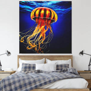 Ocean Glow Jelly Design Leinwanddruck
