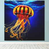Ocean Glow Jelly Design Leinwanddruck (Insitu (Holzboden))