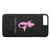 Ocean Glow_Pink-on-Black Mermaid_personalisiert Case-Mate iPhone Hülle (Rückseite (Horizontal))