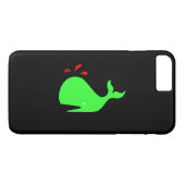 Ocean Glow_Spouty Whale_Bright Green, Rot auf schw Case-Mate iPhone Hülle (Rückseite (Horizontal))