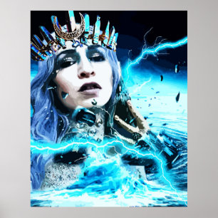 Ocean Goddess Fantasy Abstrakte Kunst Poster