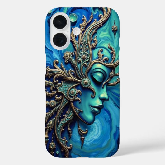 Ocean Goddess: Mystical Art Nouveau Face Case-Mate iPhone Hülle (Rückseite)