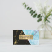 Ocean Granite | Black Gold Marmor Visitenkarte (Stehend Vorderseite)