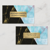 Ocean Granite | Black Gold Marmor Visitenkarte (Vorne/Hinten)