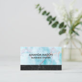 Ocean Granite | Schwarzer Schiefermarmor Visitenkarte (Stehend Vorderseite)