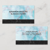 Ocean Granite | Schwarzer Schiefermarmor Visitenkarte (Vorne/Hinten)