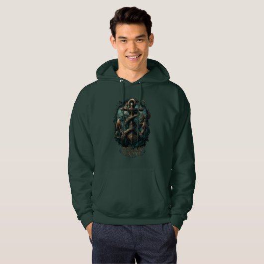 Ocean Grave Kraken Anchor Dark Fantasy  Hoodie (Vorne ganz)
