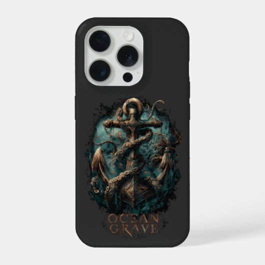 Ocean Grave Kraken Anchor Dark Fantasy iPhone Hülle (Rückseite)