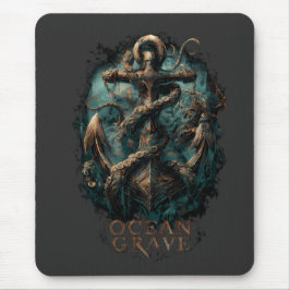 Ocean Grave Kraken Anchor Dark Fantasy Mousepad