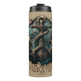 Ocean Grave Kraken Anchor Dark Fantasy Thermosbecher