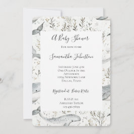 Ocean Gray Whales Baby Shower Einladung
