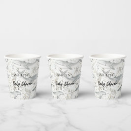 Ocean Gray Whales Baby Shower Pappbecher