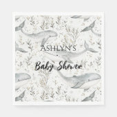 Ocean Gray Whales Baby Shower Serviette (Vorderseite)