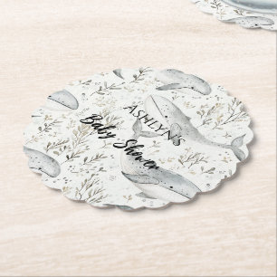 Ocean Gray Whales Baby Shower Untersetzer