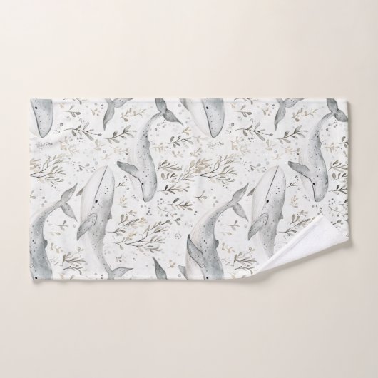 Ocean Gray Whales Badhandtuch Set (Handtuch)