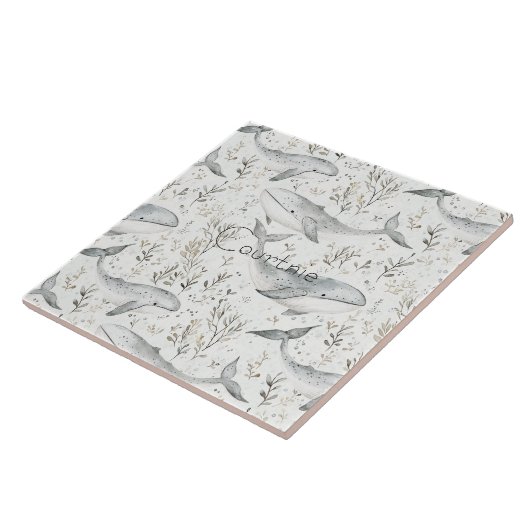 Ocean Gray Whales Fliese (Seite)