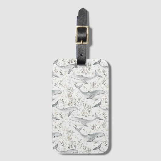 Ocean Gray Whales Gepäckanhänger (Vorderseite Vertikal)