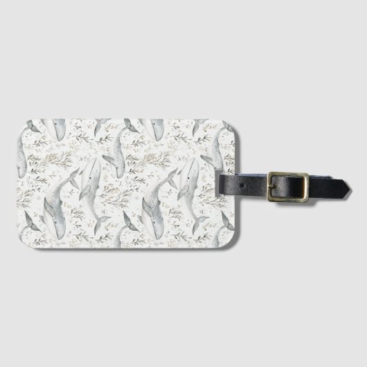Ocean Gray Whales Gepäckanhänger (Vorderseite (Horizontal))