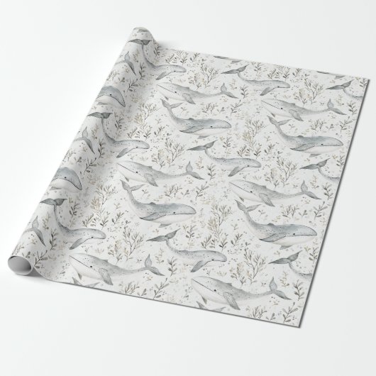 Ocean Gray Whales Geschenkpapier (Ungerollt)