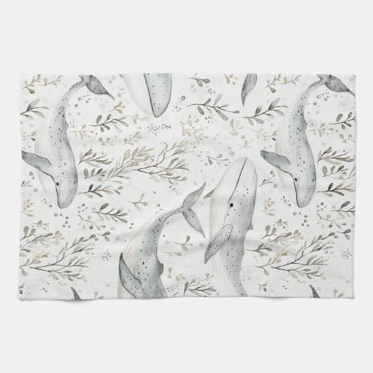 Ocean Gray Whales Geschirrtuch (Horizontal)