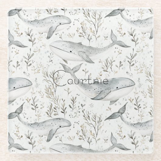 Ocean Gray Whales Glasuntersetzer (Vorderseite)