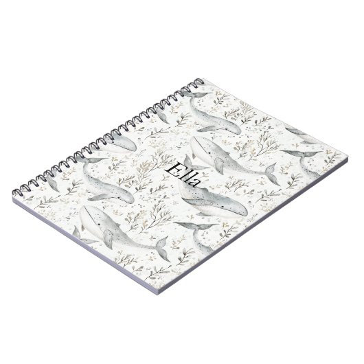 Ocean Gray Whales Notizblock (Linke Seite)