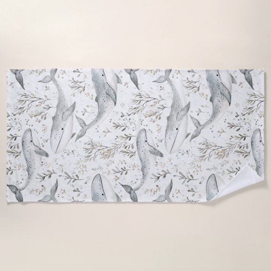 Ocean Gray Whales Strandtuch (Vorderseite)