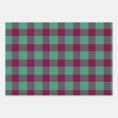 Ocean Green and Mulberry Wood Plaid Burgundy Geschenkpapier Set (Vorderseite)