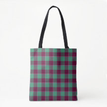 Ocean Green and Mulberry Wood Plaid Burgundy