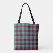 Ocean Green and Mulberry Wood Plaid Burgundy Tasche (Rückseite)