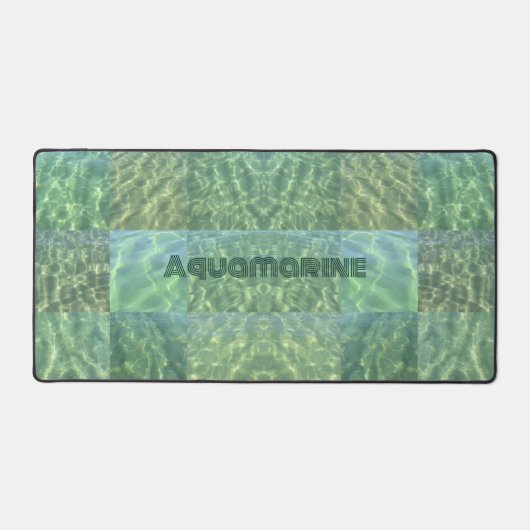 Ocean Green Blue Aquamarine Boho Chic Patchwork Schreibtischunterlage (Vorderseite)