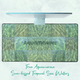 Ocean Green Blue Aquamarine Boho Chic Patchwork Schreibtischunterlage