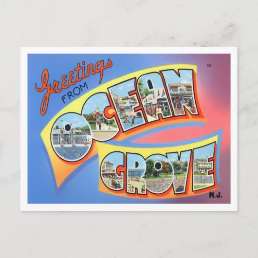 Ocean Grove, New Jersey Big Letters Postcard Postkarte (Vorderseite)