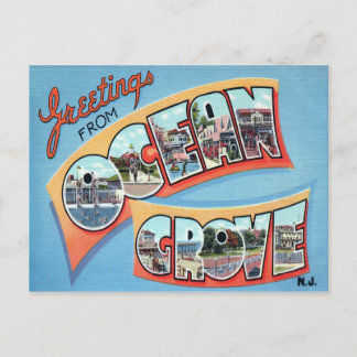 Ocean Grove New Jersey Grove Letter Postcard Postkarte