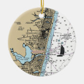 Ocean Grove NJ Chart Keramik Ornament (Vorne)
