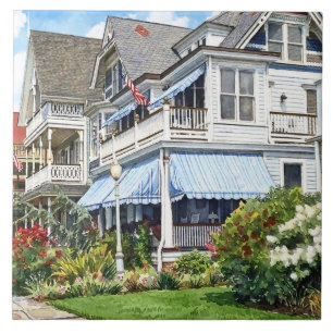 Ocean Grove NJ – Haus mit blauem Sonnenschirm Fliese