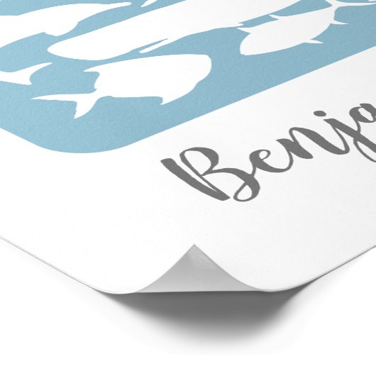 Ocean Guest Book Poster - 250 Plätze (Ecke)