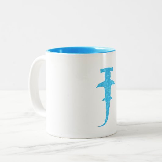 Ocean Hammerhead Shark Zweifarbige Tasse (Vorderseite Links)