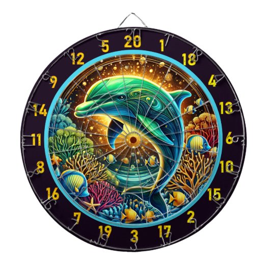 Ocean Harmony Dolphin Dartboard Delight Dartscheibe (vorne)