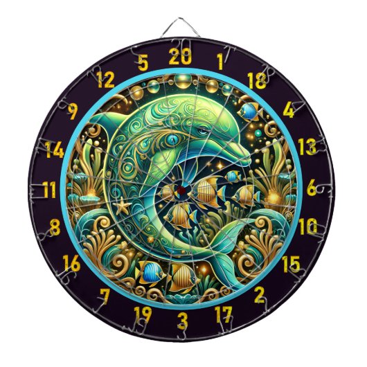 Ocean Harmony Dolphin Dartboard Design Dartscheibe (vorne)