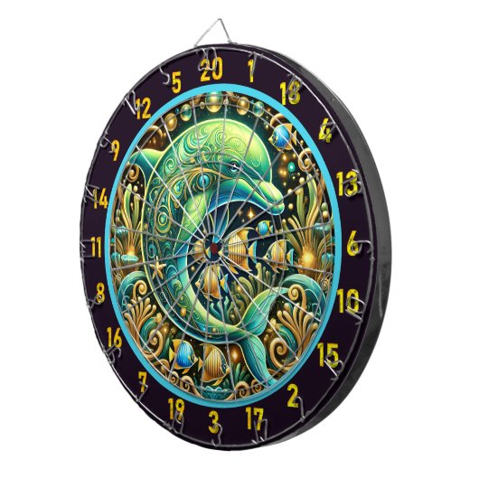 Ocean Harmony Dolphin Dartboard Design Dartscheibe (Vorderseite rechts)