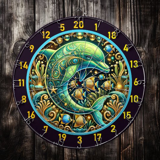 Ocean Harmony Dolphin Dartboard Design Dartscheibe