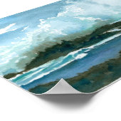 Ocean Hawaii Oahu Waves Splash Wasserfarbe Kunst Poster (Ecke)