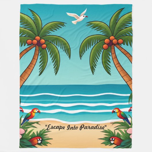 "Ocean Horizon Escape" Fleecedecke (Vorderseite)