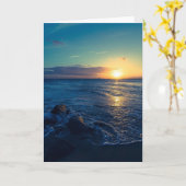 Ocean Horizon Sunset Karte (Gelbe Blume)