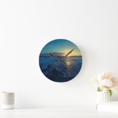 Ocean Horizon Sunset Runde Wanduhr (Zuhause)