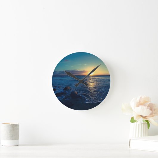 Ocean Horizon Sunset Runde Wanduhr (Zuhause)