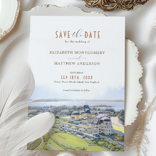 Ocean House Rhode Island Save the Date Einladung