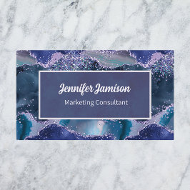 Ocean Imitate Glitzer Lila Blue Lavendel Elegante Visitenkarte