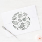 Ocean Inbewohner Pattern 3 Runder Aufkleber (Umschlag)